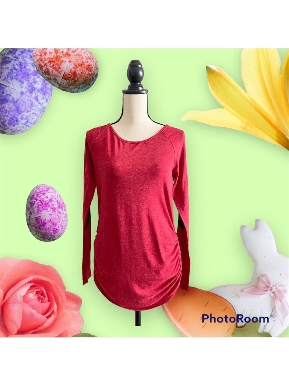 PinkBlush Maternity Tunic Tee Wine Red Small